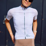 Maillot Ciclista ES16 Rayas Blanco - Mujer