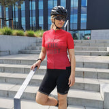 Maillot ciclista ES16 Elite Stripes - "Bite The Dust" Mix rojo. Mujer