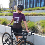 Maillot ciclista ES16 Elite Stripes - "Bite The Dust" Morado negro. Mujer